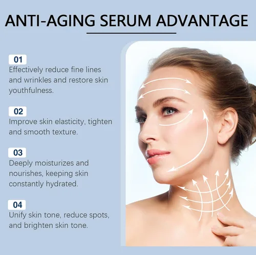 Vista 3 de OLAVITA Suero facial, solución líquida antienvejecimiento con vitamina C, E, retinol y aloe, aumenta el colágeno, reduce los poros, disminuye