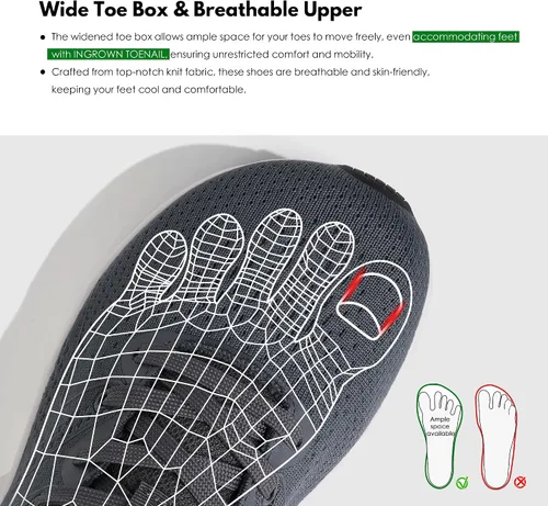 Vista 3 de Ortho+rest Zapatos de punta ancha para hombre, para aliviar el dolor, para correr, caminar, para uñas encarnadas