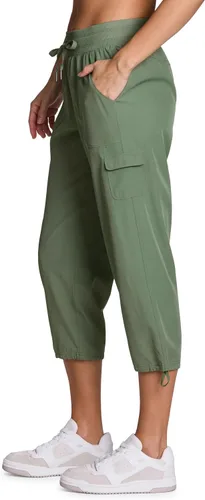 Vista 4 de RBX - Pantalón capri deportivo con cordón,ligero, con bolsillos y estilo cargo, para mujer