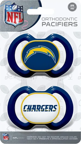 Vista 2 de BabyFanatic - Chupete de 2 unidades, NFL Los Angeles Chargers, equipo oficial de la liga