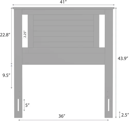 Vista 2 de ComfIQ Serene - Cabecero de panel de madera maciza con puntuación horizontal, tamaño individual, negro, fácil montaje, materiales de calidad