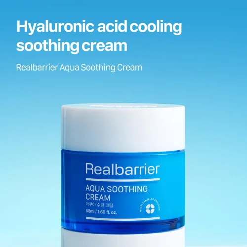 Vista 8 de Real Barrier Crema Facial de Ácido Hialurónico Aqua Calmante 1.7 Fl.Oz. 50ml Crema Facial para Alivio del Enrojecimiento para Piel Sensible