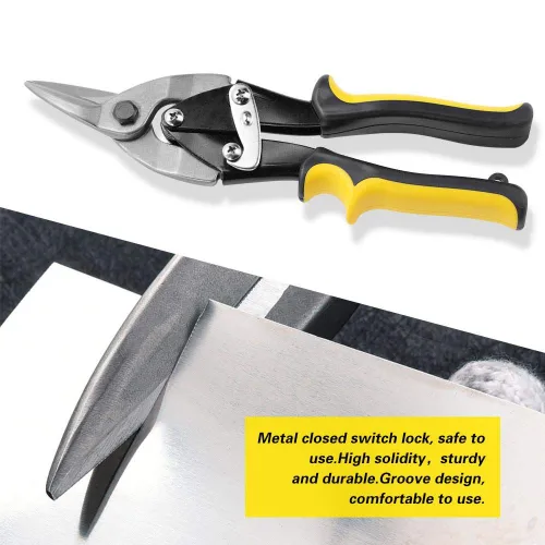 Vista 3 de Cortadores de aviación Snip Sheet Metal Snips Cromo Vanadio Acero Aviación Cortadores 9.6 pulgadas Aviación Latas Snips para Hoja de Hierro