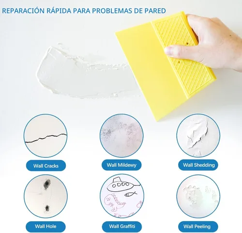 Vista 4 de Kit de reparación de paneles de yeso, kit de parche de agujero de paneles de yeso, pasta de spackle para pared 9.8OZ para arreglar agujeros
