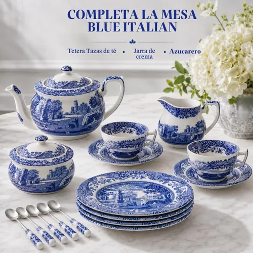 Vista 8 de Spode Blue - Plato italiano para pan y mantequilla, juego de 4