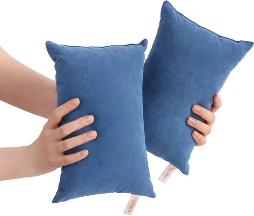 Vista 12 de BEDSUM Paquete de 2 almohadas pequeñas, mini almohada de microfibra de 11 x 7 pulgadas para viajes, mascotas, suaves y lavables a máquina, almohadas