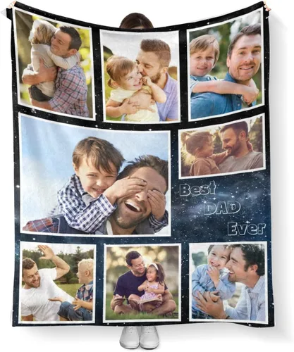 Vista 8 de Mantas personalizadas con fotos, manta personalizada con imagen para familia, mamá, papá, parejas, bebé, manta de fotos personalizada con collage