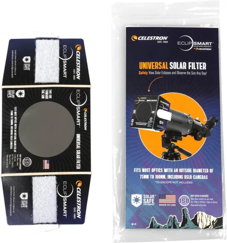 Vista 7 de Celestron – Filtro seguro para eclipse solar EclipSmart para telescopio y cámara – Cumple con los estándares ISO 12312-2:2015(E) – Funciona con su