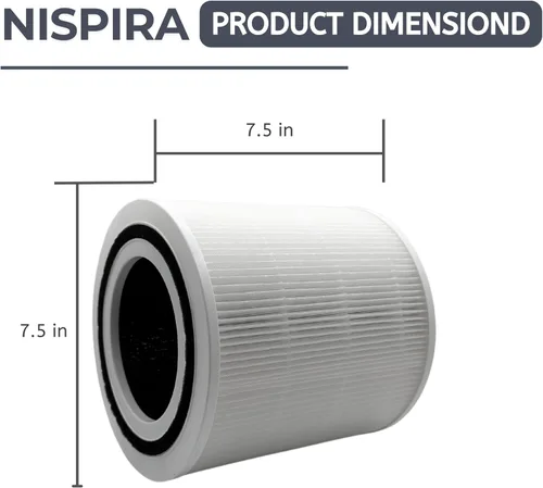 Vista 3 de Nispira TT-AP005 Filtro de repuesto para purificador de aire TaoTronics 3 en 1 True HEPA Smoke Dust VOCs Remover, 2 paquetes