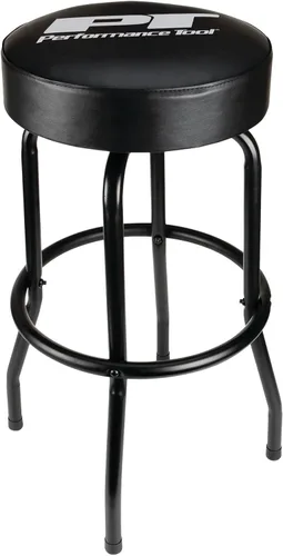 Vista 13 de Performance Tool W85011 Taburete de bar giratorio neumático con respaldo, giro de 360 grados, estructura de acero resistente, negro