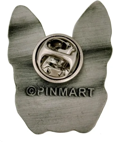 Vista 6 de PinMart Pin de solapa plateado para amantes de los perros de raza de perro
