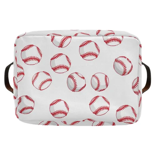 Vista 9 de Emelivor Balón de béisbol blanco plegable con asa rectangular impermeable cesta de otoño para almacenamiento cubo organizador de armario
