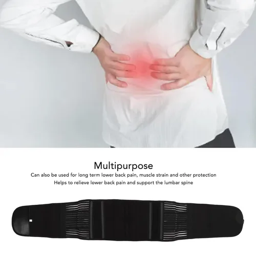 Vista 5 de Brrnoo Soporte lumbar para espalda baja, cinturón de apoyo lumbar para espalda baja, cinturón de apoyo transpirable para ciática, cinturón