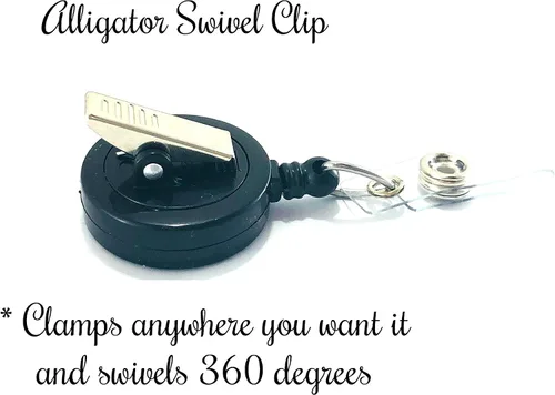 Vista 4 de Lime Badge Reel (Alligator Swivel Clip)