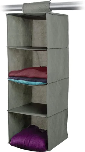 Vista 4 de My Home Away - Armario colgante con 4 estantes, color gris