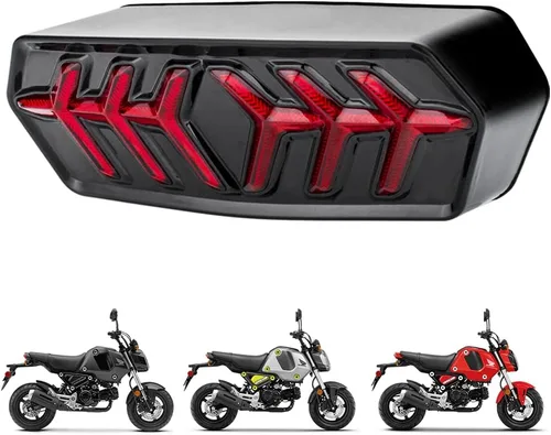 Vista 6 de Grom Luz Trasera Integrada con Señal de Giro Secuencial Led SMD Ensamble de Luz Trasera de Motocicleta Fluida Compatible con Honda Grom 2014-2022
