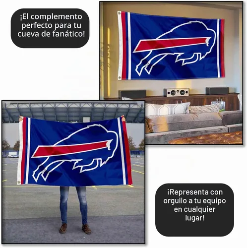 Vista 5 de Bandera grande de Buffalo Bills de 3x5 pies
