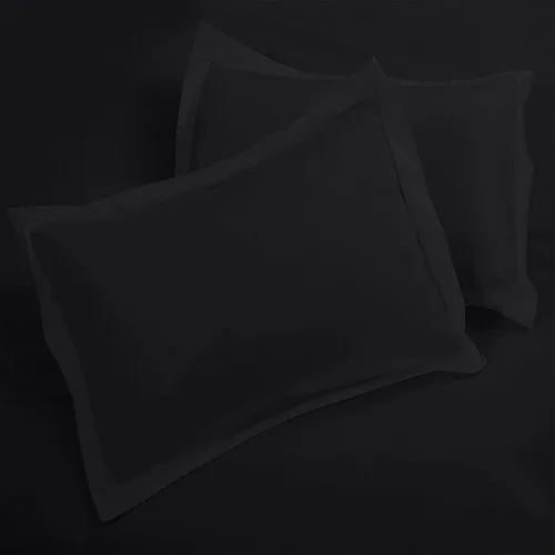 Vista 4 de ROYALE LINENS Funda de edredón negra tamaño individual – Fundas de edredón de 2 piezas – Cierre de cremallera – 1 funda de edredón individual de 68