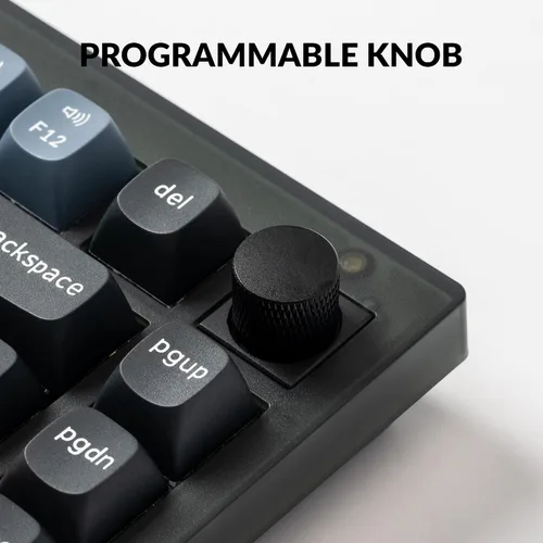 Vista 4 de Keychron V1 - Perilla de teclado mecánico con cable versión del 75 de diseño QMKVIA programable con teclado intercambiable en caliente K Pro Blue