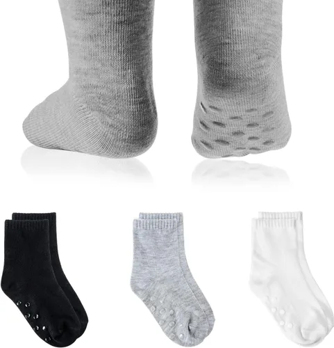 Vista 9 de Tenpluszero 12 pares de calcetines antideslizantes para niños pequeños con puños para bebés niños y niñas