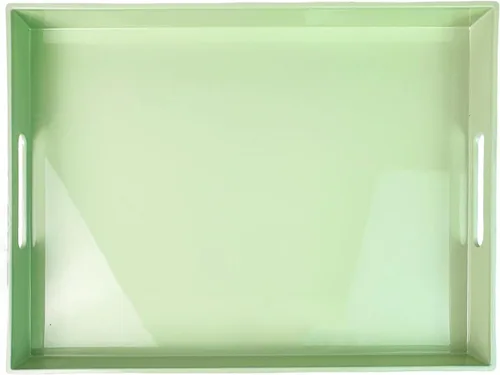 Vista 19 de Bandeja decorativa azul para mesa de café, bandeja de servir redonda de plástico con cuentas para encimera de cocina, otomana, sala de estar, (13")
