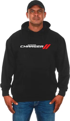 Vista 2 de JH DESIGN GROUP Dodge Charger - Sudadera con capucha de 2 caras para hombre
