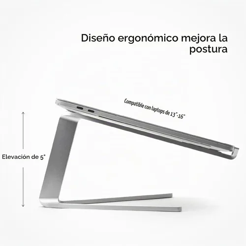 Vista 2 de xympo Soporte de aluminio para computadora portátil para escritorio, se adapta a laptops de 13 a 16 pulgadas