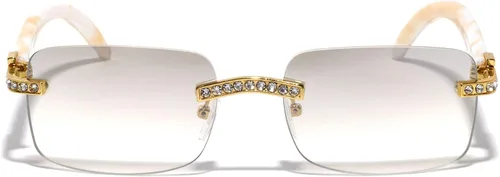 Vista 2 de V.W.E. - Gafas rectangulares para hombre, lentes transparentes