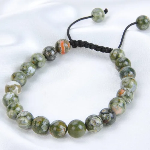 Vista 3 de Massive Beads - Pulsera de cuentas de cristales de macramé con poder curativo natural, unisex, ajustable, 516 pulgadas (8 mm)