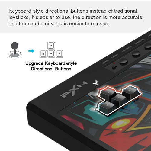 Vista 7 de Arcade Stick, PXN X8 Fight Stick Game Controller Joystick Green Axis Mechanical Buttons USB Wired Connection for PCPS4Xbox OneXbox Series