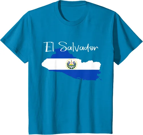 Vista 50 de Camiseta con la bandera de El Salvador, mapa de El Salvador, camiseta de Salvador para mujer