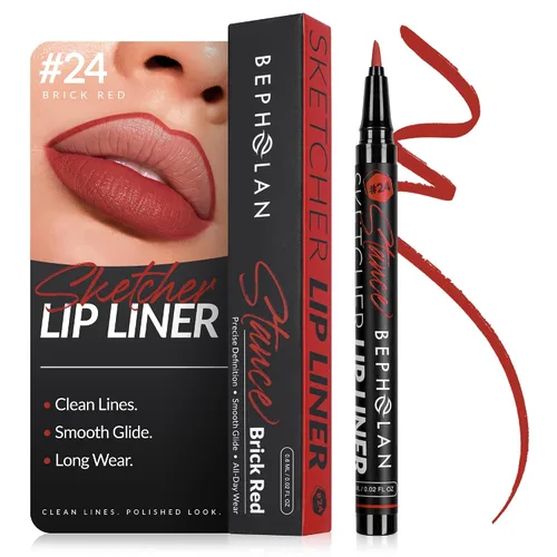 Vista 16 de BEPHOLAN Delineador de labios de larga duración, impermeable, 24 horas de duración, delineador de labios líquido de larga duración, delineador