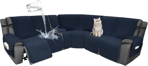 Vista 31 de Fundas de terciopelo 10% impermeables para sofá modular reclinable en forma de L, 1 pieza, fundas acolchadas para sofá reclinable esquinero, juego