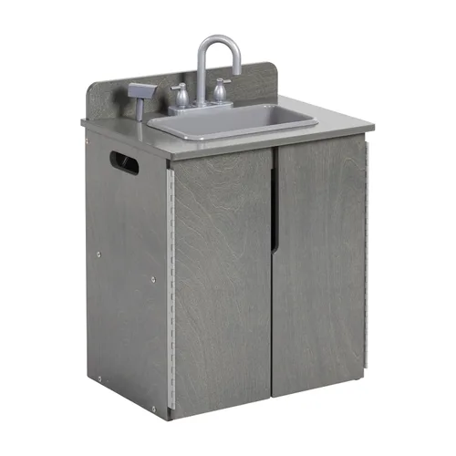 Vista 13 de ECR4Kids Fregadero de cocina para niños, de madera, nogal oscuro