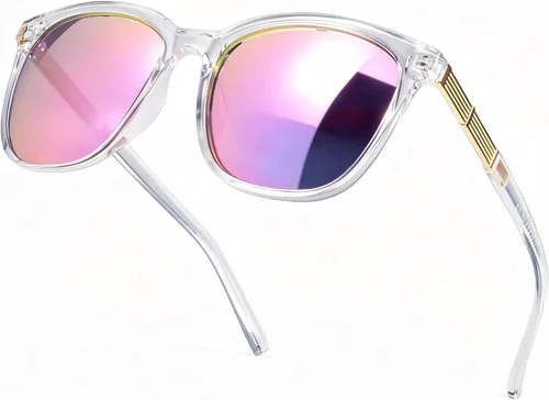 Vista 17 de SIPHEW Gafas de sol cuadradas de gran tamaño para mujer, gafas de sol ligeras de moda, 100% protección UV400, sombra de espejo de moda