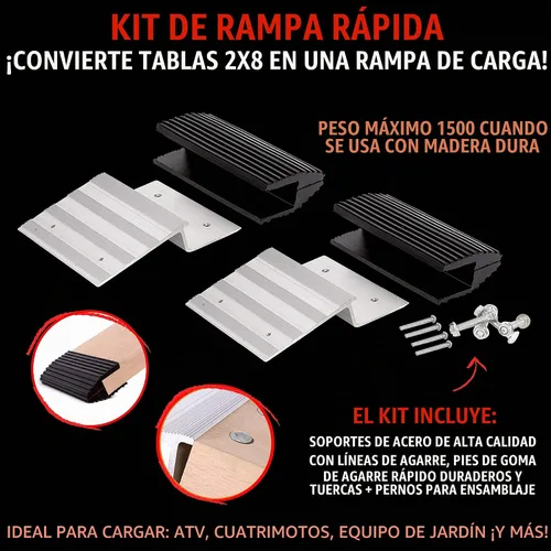 Vista 3 de AFA Tooling - Kit de rampa de carga para camiones y remolques Crea rápidamente una rampa ancha con madera de 2 x 8: simplemente conecta soportes