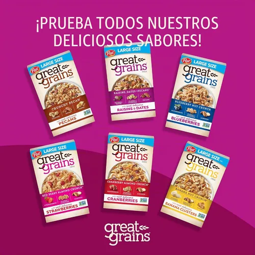 Vista 7 de Great Grains Cereal Crujiente de Arándanos y Almendras, Cereal con Arándanos Secos y Almendras, Proyecto Verificado Sin OMG, Caja de 14 OZ