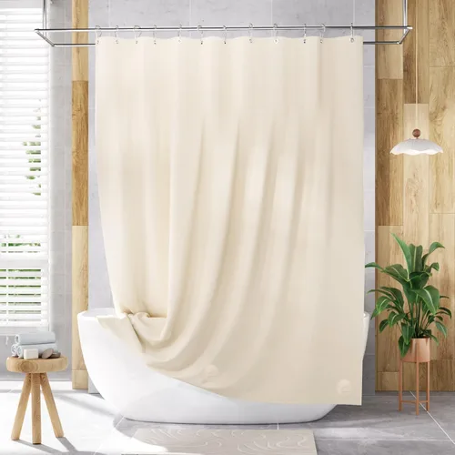 Vista 6 de AmazerBath Forro de cortina de ducha, 72x72 Forros de cortina de ducha beige, Forro de ducha de plástico ligero, Bonitas cortinas de ducha PEVA