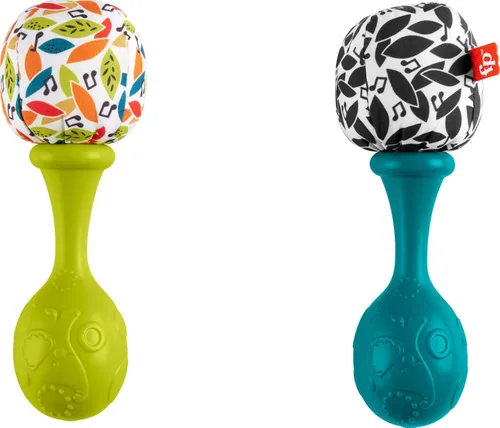 Vista 5 de Fisher-Price Juguetes para recién nacidos Rattle ‘n Rock Maracas, 2 Instrumentos Musicales Blandos para el Desarrollo del Juego en Bebés de 3+