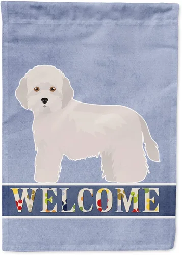 Vista 138 de Caroline's Treasures CK3645GF Bandera de bienvenida de bulldog inglés para jardín, bandera decorativa para patio exterior, obras de arte de patio