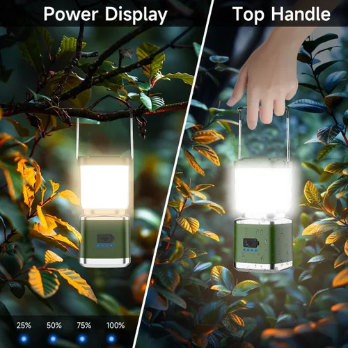 Vista 7 de Farol de Campamento Paquete de 2 Faroles para Cortes de Energía, Luces LED de Campamento para Colgar en Tiendas, Lámpara de Tienda de Campaña con 20