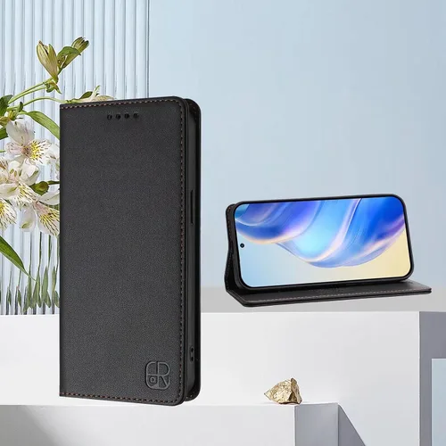 Vista 3 de Funda tipo cartera para Motorola E22 4G / E22i 4G, con ranuras para tarjetas de bloqueo RFID, función atril, funda protectora a prueba de golpes