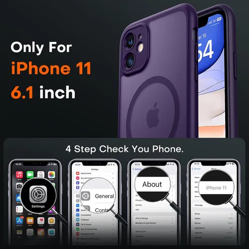 Vista 200 de TOCOL Funda magnética 3 en 1 para iPhone 15 Pro, mejorada [protección completa de cámara] con 2 protectores de pantalla, compatible con MagSafe Gris
