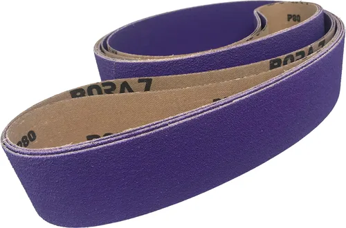 Vista 2 de Cinturones de lijado de cerámica púrpura de alto rendimiento de 2 x 72 para molienda de metal, ideal para fabricantes de cuchillos