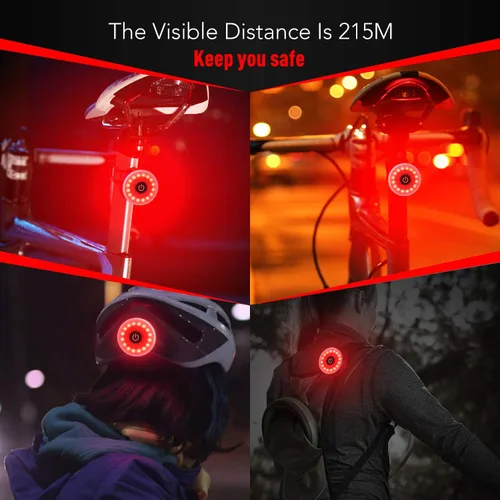 Vista 4 de Daffodil LEC500 - Luz trasera LED recargable por USB, linterna de seguridad de ciclismo brillante, 5 modos de iluminación, luz impermeable
