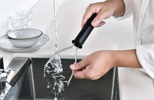 Vista 6 de Potato Masher - Herramienta de cocina de alambre de acero inoxidable para puré de verduras, alimentos, frijoles, aguacate, apto para lavavajillas