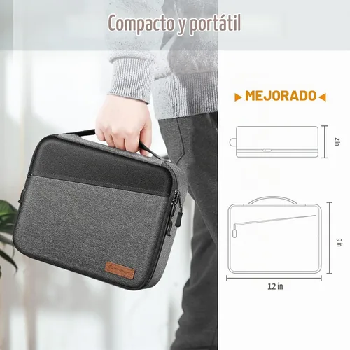 Vista 7 de FINPAC Bolsa organizadora electrónica para cable/cable/cargador/USB/tarjeta Negro y gris