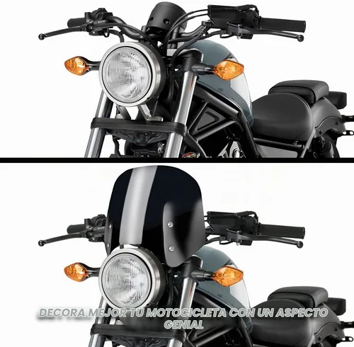Vista 5 de Spoiler de Parabrisas para Motocicleta Deflector de Viento Deflector de Aire Pantalla para Rebel CMX300 / CMX 500 2017-2025, Deflector de Viento