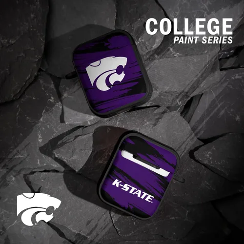 Vista 2 de Affinity Bands Kansas State Wildcats HDX Case Cover Compatible with Apple AirPods Gen 1 & 2 (Paint Stripe)