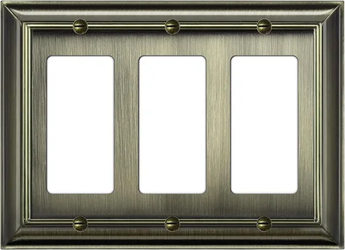 Vista 8 de BESTTEN Placa de pared combinada de 1 palanca/1 decorador, tamaño mediano, 2 bandas, resistente a la corrosión, latón antiguo, cubierta de salida